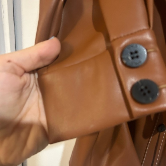 STAUD Oz Faux Leather Belted Dress Size Large - Picture 15 of 16